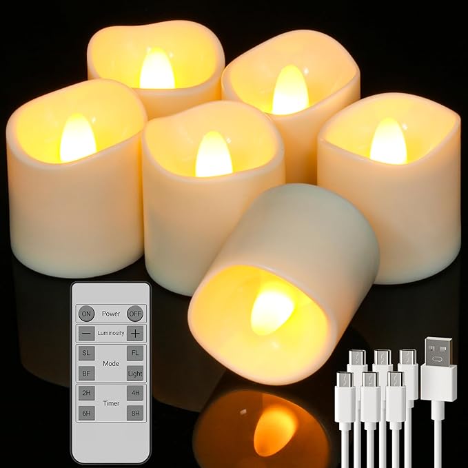 velas LED recargables con luz cálida y mando a distancia para Kit supervivencia apagón 